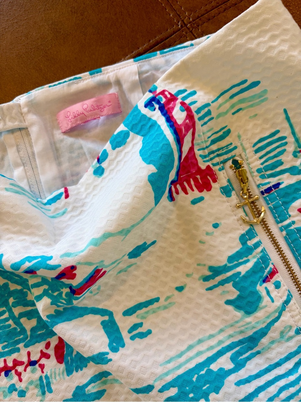 Lilly Pulitzer Tate Skirt Watch Out Lighthouse Textured Mini Skirt Medium